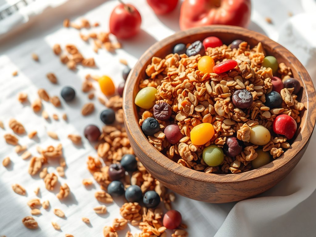 Công thức granola với trái cây sấy để làm nhanh và dễ ăn hơn
